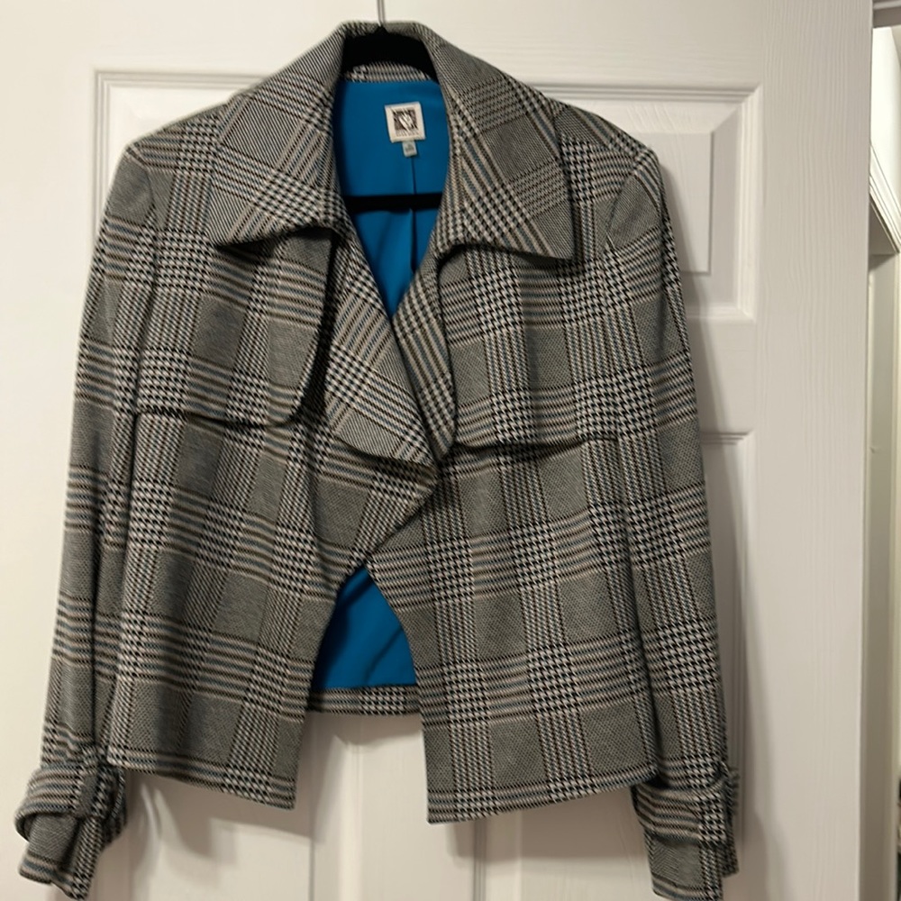 Anne Klein plaid blazer size 16 NWOT